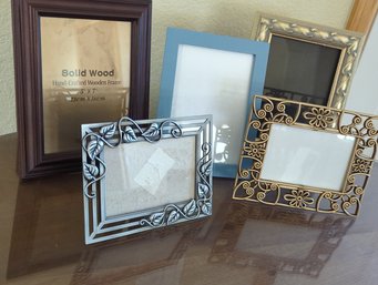Five-Piece Wood Frames- Three 5x7s And Two 3x5s