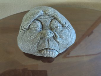 Large Faux Stone Poured Resin. Funny Face Garden Decor