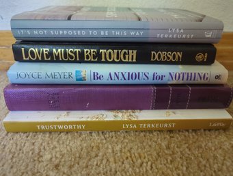 5 Pc Book Set - Purple Holy Bible And Four Self-help Religious Themed