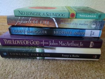 5 Pc Book Lot Religious Themed Stories, Fiction And Nonfiction