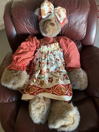ALDIK Stuffed Teddy Bear With Hand Signed Dress