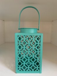 Blue/Green Metal Tea Light Lantern