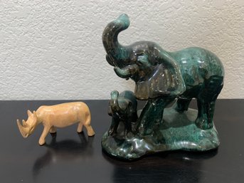 Elephant And Rhino