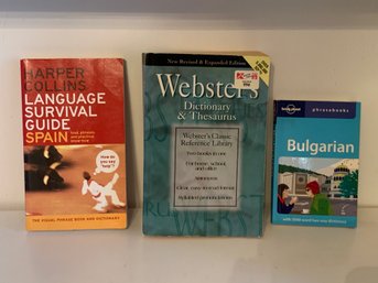 Book Lot - Webster Dictionary Thesaurus Language Survival Guide Spain Bulgarian