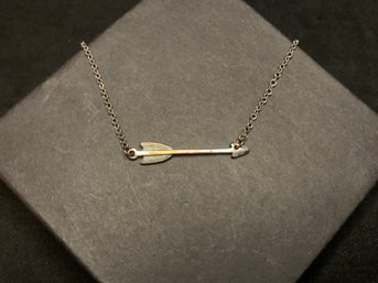 Silver Tone Copper Tone Arrow Pendant Necklace