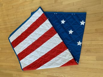 Red White And Blue Stars And Stripes Travel Blanket Approximately 76x79 Inches