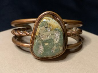 Copper And Rhyolite Cuff Bracelet