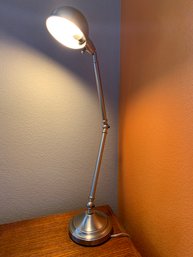 Silver Tone Swing Arm Table Lamp Approximately 7' Base 40' Extended