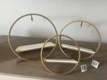 Eye-Catching Set Of Circle Shelves - Wall Mounted With 16-in, 14 In And 12-in Shelves