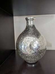 Glass Decor Vessel With Mercury Glass Like Effect - 11'tall, 8' Wide