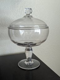Stunning Large Covered Glass EPG Compote  - Small Chips In Corner Of Top Finial