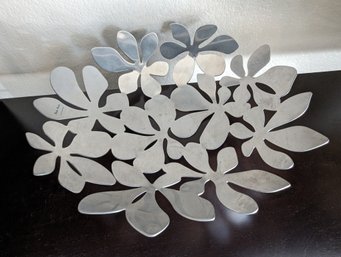 Beautiful Cut Metal Floral Motif Table Bowl - Monika Mulder Design - 17' Wide