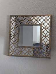 Decor Mirror With Gray And Gold Finish - 11 In Square