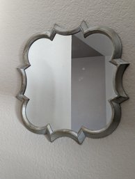 Moroccan Decor Mirror With Gray And Gold Finish - 13.5'