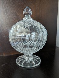 Stunning Crystal Longchamp By Cristal D'Arques - Covered Footed Crystal Dish - 6' In