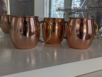 Three Piece Copper Mule Mugs - All Have Expected Wear With Use