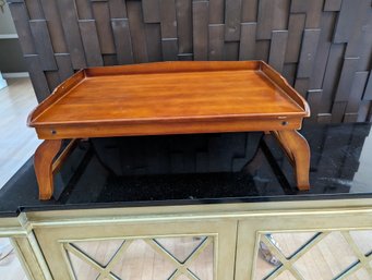 Wooden Breakfast Tray With Foldable Legs - 22x14 In - Some Minor Wear