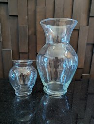 Big And Small Glass Vase - Small Is 5.5 In Large Is 11 In