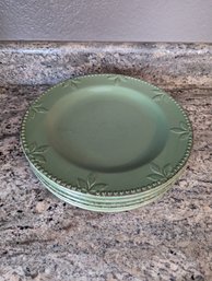 8 Large Stoneware Olive 11' Plates  - Signature Housewares Incorporated - Sorrento - Debby Segura Designs