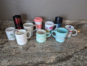 Lot Of 10 Various Types Of Coffee Mugs