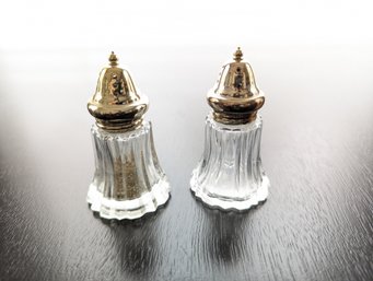 Two-piece Godinger Silverplate Cut Crystal Salt And Pepper Shakers