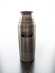 Vintage Stainless Steel Thermos Vacuum Bottle -  Pint Size - No Lid/cup