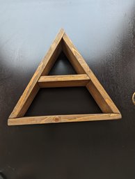 Handmade Wooden Triangle Shelf - 12-in Tall 13 In Wide.