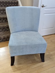 Over Stuffed Light Blue Side Slipper Chair
