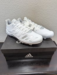Adidas Men's White Afterburner Baseball Cleats  Size 11 And 1/2 - New With Tags. Unworn