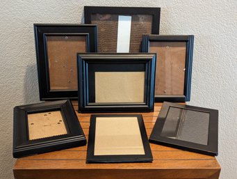 7 PCs -  Small Black Wood And Metal, Mix N Match Frames - Perfect For Gallery Wall