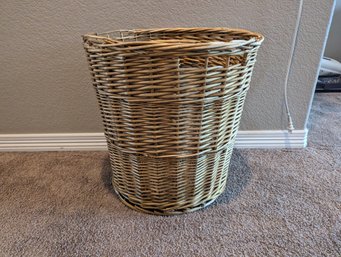 Open Wicker Basket  - Slight Damage To Top Weaving - 16 In Tall By 16 In Wide