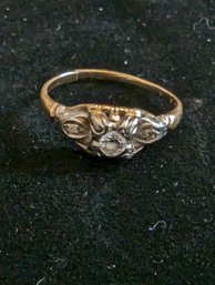 Antique Turn-of-the-century Gold And Diamond Wedding Ring - Has Been Cut - Size 6.5