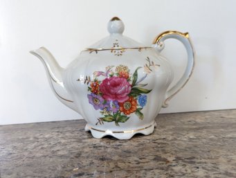 Vintage Floral Porcelain Tea Pot With Music Box