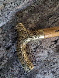 Vintage Cane With Brass Handle