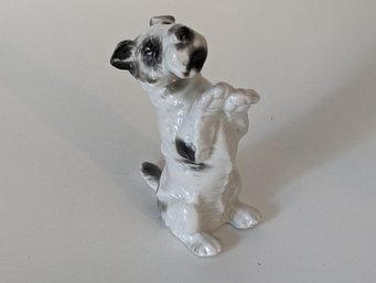 Miniature Porcelain Figurine - Begging Scotty Terrier - 4 Inches Tall