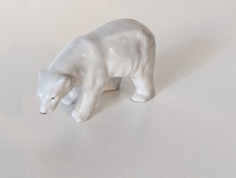 Miniature Porcelain Figurine - Polar Bear - 2.5' Wide