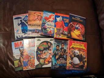10 Kids Movie DVDs Including Kung Fu Panda, Black Panther, And Snow White And The Seven Dwarfs And More