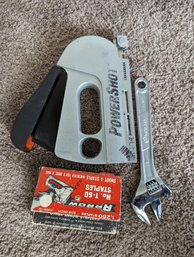 Staple Gun And Staples  With Wrench