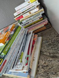 Two Large Stacks Of Healthy Eating COOKBOOKS AND MAGAZINES