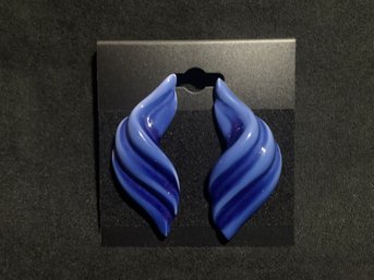 Vintage Blue Swirl Earrings