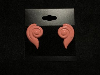 Vintage Pink/Peach Swirl Earrings