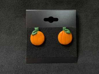 Vintage Clay Pumpkin Earrings