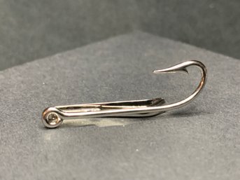 Sterling Silver Fishing Hook Tie Clip