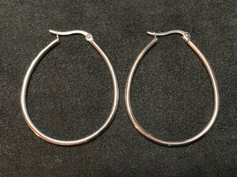 Vintage JCM Stainless Steel Hoop Earrings