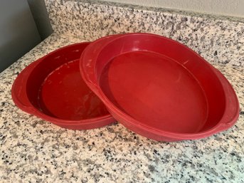 Two Wilton 9x1.5 Inch Silicone Pie Pans