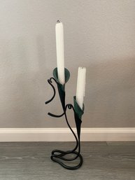 Lovely Cala Lily Candlestick Holder Approximately 15 Inches Tall