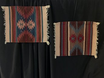 Two Woven Wall Hangings  Approximately 16'x18'
