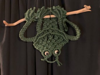 Woven Frog Wall Hanging Approximately 22'x14'