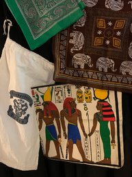 Vintage Egypt Tote Bag Knickerbocker Bears Drawstring Bag Elephant And Paisley Bandanas