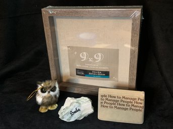 Shadow Box Owl Ornament Smile Stone Vintage How To Manage People